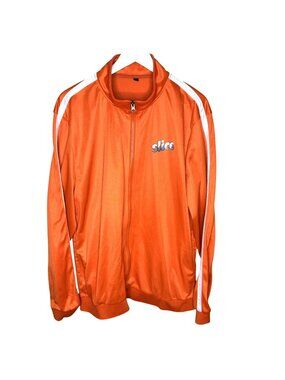 Men's Retro Style Orange Slice Full-Zip Track Jacket, Americana, Size Large